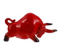 SAFIGLE Adorno de Cerámica Buey Rojo para Mesa, Mascota de Té Clásica | Decoración Sencilla y Elegante, Modelado Realista, Superficie Lisa, para Oficina, Bares y Mueble