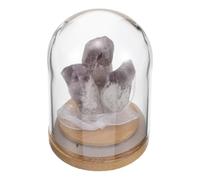SAFIGLE Adorno de Cristal Micro Paisaje Base de Madera para Mesa | Púrpura, Diseño Elegante, para Meditación y Oficina, Resistente, Pieza Decorativa Compacta