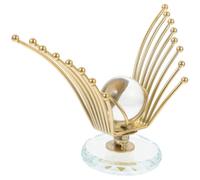SAFIGLE Adorno Que Extiende Alas de Bola de Cristal con Base de Aleación de Hierro y Vidrio Elegante y Reutilizable para Sala de Estar o Mueble de TV