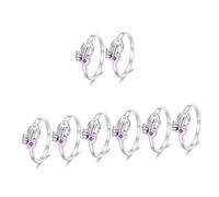 SAFIGLE Anillo De Abrazo Para Damas Anillo De San Valentín Joyería Anillo De Bodas Para Parejas De Aniversario De Bodas Anillo De Apertura 2 piezas x 4