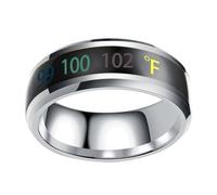 SAFIGLE Anillo Inteligente de Temperatura Parejas Acero de Titanio Unisex Joyería Moderna y Elegante Anillo Uso para Color Plateado