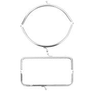 SAFIGLE Asas Metálicas para Bolsos y Manijas de Repuesto para Bricolaje, Diseño Semicircular y Cuadrado, Duraderas y Cómodas para Fabricación de Carteras y Monederos, Uso Doméstico y