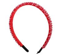 SAFIGLE Banda para el cabello del tocado de cristal púrpura bien embellecido diadema roja mujer lentejuelas accesorios para el cabello elegantes mujeres diademas para mujeres niñas rojo