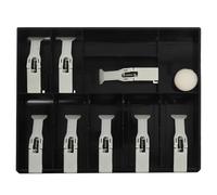 SAFIGLE Bandeja Organizadora para Caja Registradora con 9 Compartimentos y Clips, Plástico Resistente para Manejo Rápido Supermercados