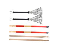 SAFIGLE Baquetas Cepillo De Tambor Profesional Cajón Cepillo De Limpieza De Tambor Palo De Cepillo De Tambor Baqueta Musical Muslos De Pollo Tela Navideña Bambú Cepillo De Acero Música