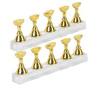 SAFIGLE Bases De Uñas Magnéticas Barra Dorada 2 Juegos Soporte Tablero De Ajedrez Acrílico Accesorios Para Decoración De Uñas Postizas Para Práctica Profesional y Hobby