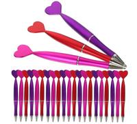 SAFIGLE Bolígrafos Multifunción Forma de Corazón Tinta Negra Suave Tamaño Estándar Set de 48 Piezas 16 Rojo 16 Rosa 16 Morado Bolígrafo Ergonómico para Estudiantes y Uso Escolar