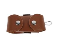 SAFIGLE Bolsa para Balones de Golf, Accesorio Deportivo de PU Café | Capacidad para 2 Balones, Gancho Metálico y Correa Trasera, Fácil Limpieza, Resistente al Desgaste