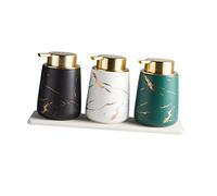 SAFIGLE Botella De Loción Presión De Tipo Pulsador Cerámica Jaspeada Para Jabón Líquido Portátil Multiusos Para Maquillaje y Viajes