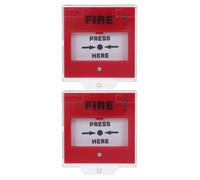 SAFIGLE Botón de Alarma contra Incendios Rojo de Plástico, 2 Unidades, Estación de Activación Manual para Espacios Públicos y Sistema de Alarma Antiincendios