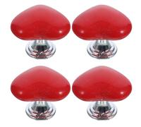 SAFIGLE Botón de Descarga para Inodoro Forma de Corazón Color Rojo Juego de 4 Piezas Accesorio para Tanque de Agua del Baño Pulsador Auxiliar para Tanque de Inodoro