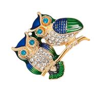 SAFIGLE Broche de Búho de Aleación Cristal Accesorio para Ropa de Mujer y Niña Broche para Vestido y Fiesta Diseño Esmalte y Detalles en Gota de Aceite Obsequio Elegante para