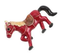 SAFIGLE Broche de Caballo Rojo Vintage para Mujer Accesorio Decorativo Simbólico de Suerte y Pasión Diseño Esmaltado Resistente al Desgaste Adecuado para Fiestas Carnaval y Regalos