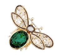 SAFIGLE Broche de Metal para Ropa Mujer, Pin de Solapa Pequeño Cristal Verde, Diseño de Abeja Antideslizante, Accesorio Elegante para Traje y Mochilas, Complemento Versátil para Ocasiones
