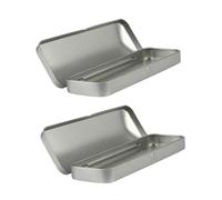 SAFIGLE Caja de Lápices Rectangular de Metal Tapa, 2 Unidades, Color Metálico, Organizador para Estudiantes y Oficina, Uso Escolar y Doméstico, Tamaño 160x54x20mm, Almacenamiento Diario