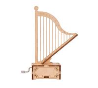 SAFIGLE Caja de Música Manual de Madera Forma de Arpa Ensamblada para Diseño Hecho a Mano Decoración Portátil para Habitación Infantil Juguete Artesanal Educativo