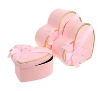 SAFIGLE Caja de Obsequio en Forma de Corazón Rosa Set Apilable de Cartón Resistente Tapa para San Valentín Cumpleaños y Recuerdos Obsequios Adecuado para Perfumes y Pequeños Regalos