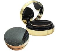 SAFIGLE Caja de Polvos de Maquillaje Vacía con Cojín de Aire, 2 Piezas de 15 G, Compacta y Reutilizable, Diseño Estrellado, para Viaje y Uso Facial, Contenedor Ligero con Borla Incluida