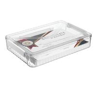 SAFIGLE Caja Organizadora de Documentos Transparente de Plástico Grande, Almacenamiento Portátil para Papeles y Certificados, Caja Archivadora Resistente, Organizador Multifuncional