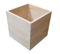 SAFIGLE Caja Organizadora de Madera Maciza 20x20x20 Cm Unión de Milano, Contenedor Apilable y Modular para Almacenamiento en Sala, Dormitorio y Manualidades
