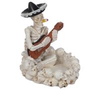 SAFIGLE Cenicero Diseño Único y Versátil de Resina Forma de Calavera para Decoración de Halloween y Uso en Exteriores para Mesa y Patio
