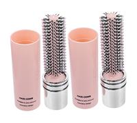 SAFIGLE Cepillo de Pelo Giratorio Redondo Portátil 2 Unidades Tamaño Compacto para Cabello Rizado y Corto Cuidado Femenino Uso en Viaje