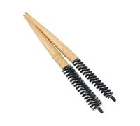 SAFIGLE Cepillo Redondo Cabello Antistático 2 Piezas Tamaño Pequeño y Grande Para Mujer Uso Diario Secado Secador Masaje Cuero Cabelludo Madera Natural