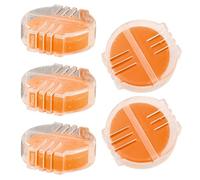 SAFIGLE Cera para Hilo de Coser Soporte Plástico, 5 Piezas Amarillas, Cera de Abeja Natural Soluble en Agua para Bordar y Acolchado, Acondicionador de Hilo para Evitar Enredos y