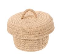 SAFIGLE Cesta De Almacenamiento Cesta Tejida De Cuerda De Algodón Cesta De Acabado De Cosméticos Cestas De Almacenamiento De Mimbre Con Tapas Cesta De Mesa Tejida Bebé Cesta Plegable Rota