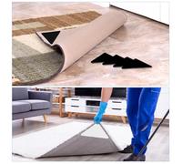 SAFIGLE Cinta Adhesiva Antideslizante para Alfombras de Doble Cara 12 Unidades 6 Blancas 6 Negras Resistente y Durable Adaptable para Suelos de Madera Adecuado para Hogar y Oficina