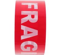 SAFIGLE Cinta Adhesiva Autoadhesiva para Embalaje Frágil Señalización de Precaución Roja, 100 Metros para Asegurar Cajas y Paquetes en Transporte