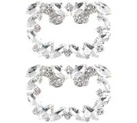 SAFIGLE Clip para Zapatos de Boda Mujer Cristales Cuadrados, Hebilla Metálica Decorativa para Salón, Sandalias y Botas, Accesorio Elegante para Banquetes y Fiestas, Diseño Brillante