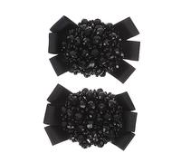 SAFIGLE Clips Decorativos Para Zapatos Con Lazo De Cristal Pareja Negra Para Mujer Adornos Elegantes Para Bodas Fiestas y Promociones Accesorios De Zapato Diy