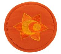 SAFIGLE Cojín Bordado Para Cuencos Budistas Mediano 16 Cm, Tapete Redondeado Naranja Para Cuenco Sonoro Religioso, Almohadilla Para Instrumento De Percusión Manual y Decoración Budista