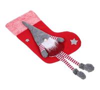 SAFIGLE Colgante de Calcetín Navideño Rojo de Felpa Piernas Decoración Colgante para Árbol de Navidad Bolsa para Dulces Adorno Festivo para Hogar y Fiestas 1 Pieza