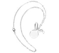 SAFIGLE Collar Colgante de Conejito de Pascua Minimalista, Aleación Plateada, Delicado y Ligero, para Mujer, Uso Diario y Ocasiones Obsequios, Pack 2 Piezas