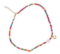 SAFIGLE Collar de Letra Acero Inoxidable con Colgante Corazón y Cuentas Mixtas Elegante Gargantilla para Mujer y Niña Joyería Ligera y Resistente para Uso Diario