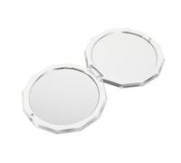 SAFIGLE Compact Makeup Mirror Plegable Doble Cara con Aumento Espejo Portátil para Bolso Viaje Plata Duradero y Protector con Tapa Antirayaduras