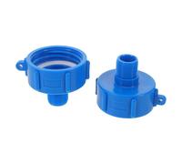 SAFIGLE Conector de Válvula para Tanque Ibc Adaptador Reductor de 2 Pulgadas a 6 Puntos Accesorio de Conexión Rápida Roscada Paquete de 2 Unidades Color Azul Accesorio para Manguera