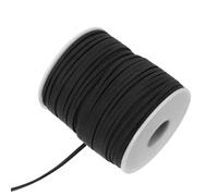 SAFIGLE Cordón de Piel Sintética Tejido a Mano 2,6 MM Negro para Collares y Pulseras, 1 Rollo para Manualidades y Bisutería