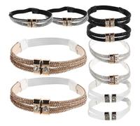 SAFIGLE Cordones Antideslizantes para Tacones Elevados y Sandalias Banda Elástica de Pu y Pedrería, 5 Pares, Reemplazables, Ideales para Temporadas y Caminos Irregulares