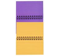 SAFIGLE Cuadernos de Espiral 2 Piezas Pequeños 64 Páginas Tamaño Bolsillo Papel Rayado Colores Morado y Naranja Blocs de Notas Desprendibles Prácticos para Oficina, Escuela y Organización