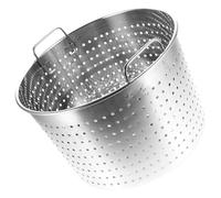 SAFIGLE Cubo de Acero Inoxidable Fugas para Cocinar Cangrejos de Río, Cesta Grande para Freír y Escurrir Alimentos, Olla Filtro de 35 Cm para Cocina y Restaurante