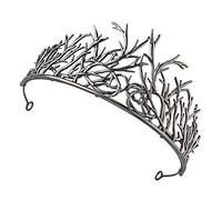 SAFIGLE de hojas de cumpleaños regalitos cumpleaños decoración de festival de tiara the crown fiesta largo tiara de la vendimia coronas para mujeres aleación Black