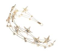 SAFIGLE diadema de cristal brillante pelo de la boda tocados de novia para boda formal delirio Venda aro de pelo de aleación diadema de aleación aro de pelo de moda tocado de mujer Dorado