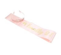 SAFIGLE Diadema de Cristal Conjunto de Tiara y Faja para Cumpleaños Faja de Fiesta para Despedida de Soltera y Decoración Cumpleaños Mujer