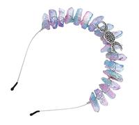 SAFIGLE Diadema De Cristal De Sirena Tiara Para Mujer Boda Bruja Transparente Tocado De Cosplay Hecha A Mano Decoración De Diosa De Mujer Y Niña