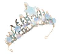 SAFIGLE Diadema de Novia con Gemas de Imitación Princesa Sirena para Bodas o Fiestas Temática Oceánica Joyas el Cabello de Mujeres y Niñas