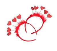 SAFIGLE Diadema de San Valentín 2 Piezas Forma de Corazón Roja de Lentejuelas Accesorio Ligero y Cómodo para Fiestas Bodas y Regalos Románticos Mujer Diademas Decorativas para Eventos