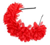 SAFIGLE Diadema Nupcial Flores Grandes Rojas Accesorio Cabello de Tela Delicada Adecuado para Bodas San Valentín y Fiestas Tocado Femenino Elegante para Novias y Damas de Honor
